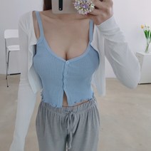 딥브이 골지 니트 프릴나시 5색