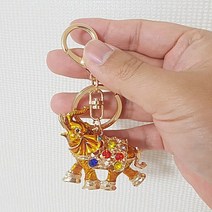 다잇홈데코 열쇠고리 키링 큐빅키홀더 부엉이 코끼리 거북이키홀더 악세사리 장식, 11.보석코끼리키링
