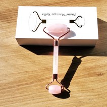 스킨올리 로즈쿼츠 페이스 롤러 마사지기 미간 주름 팔자 쿨링마사지 피부 좋아지는법 탄력, 천연원석 페이스롤러+전용패키지
