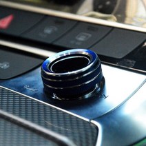 자동차 오디오 볼륨 조절 버튼 노브 서클 장식 트림 링 커버 아우디 A6 C8 A7 A8 S7 Q7 Q8 인테리어 액세, 02 Blue_04 Q8 2018-21