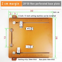 원형톱가이드 원형톱조기대 업 그레 이드 커팅 머신 특수 바닥 플레이트 트리밍 기계 액세서리 조정 가능한 워크 벤치의 가이드, [03] 3CM 28X25, 1개