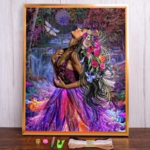 프랑스 자수 북유럽 Abstract Girl Printed Canvas Cross Stitch Complete Kit DIY Embroidery Handicraft Handmad, 06 100x130cm, 02 HMA68526