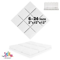 방음재 흡음재 방음스펀지 어쿠스틱 스튜디오 폼 버섯 웨지 타일 방음 벽 패널 고밀도 피스, 15.White - Medium Density-24 P