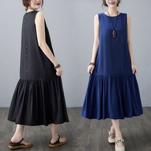 [CESS] 7730 뒷단추 나시 폴리원피스