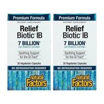 내추럴팩터스 ReliefBiotic IB 70억 유산균 30베지캡슐 2개 고초균 락토 바실러스 람노서스 헬베티쿠스 서브틸리스 엔테로코커스 페시움