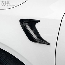 JS automotive 자동차 카본 3D 사이드 휀다 휀더 가니쉬 포인트 카본 커버 스티커 몰딩 익스테리어, 유광실버2P