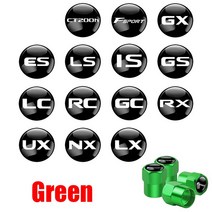 렉서스 CT200h F 스포츠 ES 용 자동차 밸브 캡 금속 합금 로드 산악자전거 타이어 먼지 보호 커버 액세서, 04 green_02 For CT200h