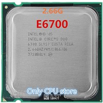 인텔-코어 2 듀오 프로세서 E6700(4M 캐시 2.66 GHz 1066MHz) 듀얼 코어 CPU LGA775 데스크탑, 한개옵션0