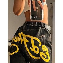 등산힙색 미니등산가방 남자슬링백 배낭 크로스백 힙색 Y2K 배기 카고 데님 팬츠 빈티지 멀티 포켓 청바지 남성 여성 뉴 힙합 록 와이드 레그 스트리트웨어, [02] M, [08] 8