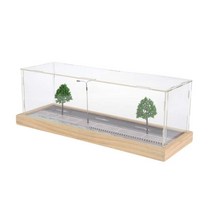 FCSHOP 아크릴 디스플레이 케이스 1:64 다이 캐스트 모델 자동차 주최자 보관 홈 장식 무역 박람회 및 상점을 위한, 422x145x145mm, 도로 풍경
