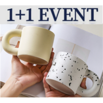 쾰른 북유럽 뭉툭 머그컵 점박이 홈카페 도자기 머그잔 레트로 특이한컵 디자인컵, 1+1이벤트, 뭉툭 타입