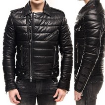 발망 레더 바이커 라이더 패딩 자켓 블랙 SH18257