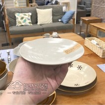 일본식기 NITORI 댈리 니 초경량 알록달록 도자기컵 접시 클래식 도트 작은 자기식기 밥공기 1885870884, 작은 접시 화이트 당진 (16x16x