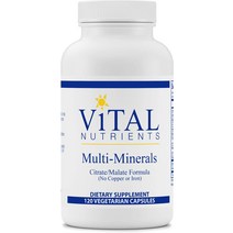 Vital Nutrients - 다중 미네랄 구연산염/말산염 포뮬러구리 또는 철 없음 영양가가 고효능 순한 포뮬러 병당 120 채식 캡슐