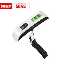 매달림 용수철 저울 휴대용 스케일 디지털 LCD 디스플레이 110lb50kg 전자 수하물 걸이 여행 가방 무게 균형 도구, 01 Silver, Silver