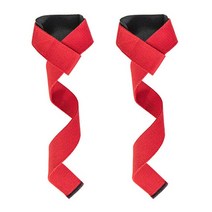 역도벨트 역도용품 2Pcs Weight lifting Wrist Straps Fitness Bodybuilding Training Gym Cross Fit lifti, 02 Red