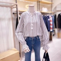 [시에로(대백)] [대구백화점SG] SE4SHF417_제원단 허리 밸트 패턴물 블라우스