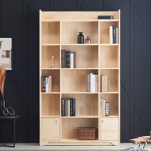 힘찬리빙 파비안 6단 원목책장 거실 높은 책꽂이 서재 인테리어 수납, 파비안 1200 6단 책장(도어형)