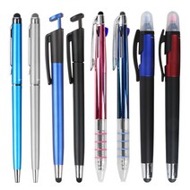 미친필기감 3색 형광 터치볼펜 터치펜 인쇄 판촉물, 02.터치거치볼펜, 블루