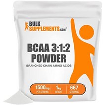 bulksupplements.com bcaa 3:1:2 분말(분지 사슬 아미노산) - 근육 회복 및 지구력을 위한 bcaa 분말 - 비건 및 무향 분말 - bcaa 보충제(1kg, 2.2파운드(1팩)