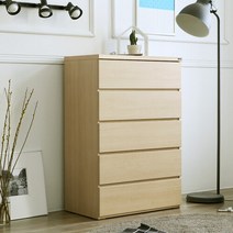 [보루네오 하우스] 아르메 미엘 와이드 5단 서랍장, 내추럴 메이플_SJ1536
