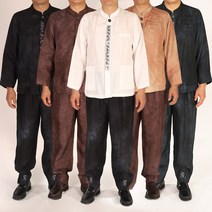 남성 생활 개량 여름 전통 한복 인견 차이나 빈티지 나염 자수 저고리 바지 한 벌 판매 예절복 행사복 실내복 아빠옷 아빠 한복