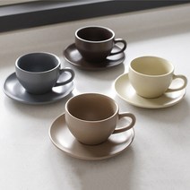 [바보사랑] 에크렌(Ecrins) 노블 도자기 커피잔 1인세트-4color[베가], 옵션:다크브라운