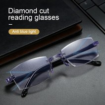 ZUEE 2022 남성 여성 무테 안티 블루 라이트 이중 초점 원거리 확대 안경 노안 안경 + 150 + 400