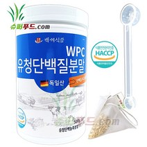HACCP 식약처인증 유청 단백질 농축 분말100% 완전단백질 아미노산 스코어 높은단백질 프로틴파우더 유청단백질분말 100% 식약청인증 +슈퍼푸드.com 연자육티백 프로틴, 1세트, ( 통 500g + 1g )