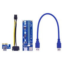 chipal ver006c pci-e 라이저 카드 006c pcie 1x 16x 익스텐더 60cm 100cm usb 3.0 케이블 sata 6pin 전원 코드 그래픽 카드용, 0.3m