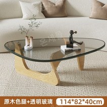 유리 소파 테이블 거실 고무 나무 티 테이블, A
