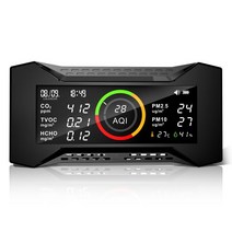 공기질 측정기 수치 실내 복합 가스 이산화탄소 감지기 측정 대기질 모니터 공기질측정기 공기 습도 온도 다기능, Dark Grey