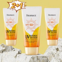 2+1 유브이 디펜스 선크림 4 in 1 UVA UVB 이중차단 밀착커버, 70g, 3개, 1. 2+1 UV 디펜스 선크림 70g
