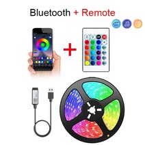 테이프 블루투스 USB LED 트립 빛 5050 SMD 5V B 조명 유연 램프 리본 자체 접착 TV 데크탑 다이오, Bluetooth IR control, 0.5m