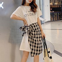 리더스타 여성원피스 루즈핏 반팔티 롱티셔츠 반팔 미디원피스