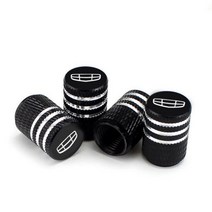 자동차 캡 니플 스타일링 레이저 인쇄 타이어 밸브 캡 휠 스템 Geely geometry C Emgr Ec7 las Coolray Cross X6 GS, 4 pcs Black