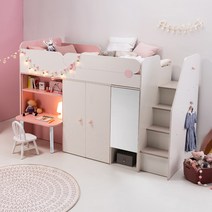 리바트 뉴꼼므 키즈 C형 SS 벙커침대 프레임(4색), 블랙