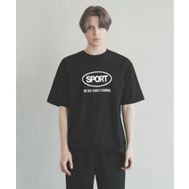 와르 T1002 M 심플 로고 티셔츠 블랙