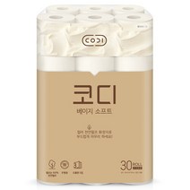 [코디] 베이지소프트 화장지 30Mx30롤 1팩, 단일속성