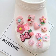 [ 단품 ] 핑크 팬톤 모음 분홍 꽃 곰 사탕 하트 신발 악세사리