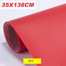 50X138 자동차 좌석 소파 가죽 수리 컬러 Refurbishing 패치 액세서리에 대한 자기 접착 스티커, 06 Red