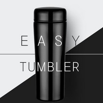 일음쇼핑^^*m제로마크 이지텀블러 400ml 고급스럽고 심플한 디자인 진공 이지 이쁜 휴대용물병 예쁜 보온보냉 보온병일medi^*^, ab*^*선택있슴블랙