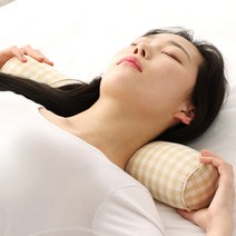 위드 낮은 수건 숙면 경추베개 일자목 거북목베개, 체크, 옐로우체크
