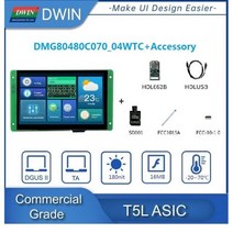 카플레이 모니터 Dwin 7.0 인치 UART TFT 터치 모듈 HMI 디스플레이 800*480 상업 등급 262K 색상 RGB 인터페이스 TV-TN-TFT-LCD 스마트 호환, 02 04WTC And Accessory