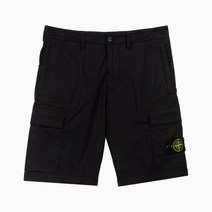 스톤아일랜드 명품 22FW 와펜 패치 블랙 버뮤다 숏팬츠 1015L0803A0029