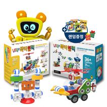 뚝딱블럭 건축블럭+교통블럭 2종세트(소방차 경찰차 포크레인 헬리콥터 기차 타워크레인 헬기장 중 2종선택)
