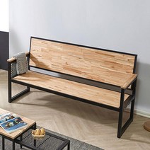 카페 거실 인더스트리얼 DIY가구 철제원목의자 1300 대기실 벤치 소파 2인, 화이트