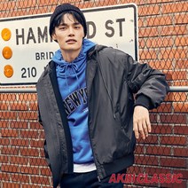 [아키클래식] 활동성이 좋은 겨울용 패딩 항공점퍼. 그레이(남녀공용) - 후드 탈착