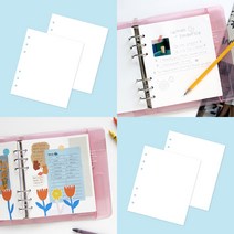 6공 와이드 무지 다이어리 리필 속지 단품 블랭크 수첩 무선노트 다꾸 DIY 꾸미기