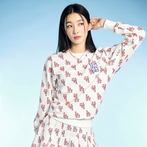 MLB 클래식 모노그램 전판패턴 오버핏 맨투맨 LA Cream 191444